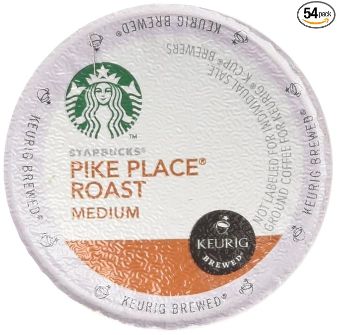 Starbucks Pike Place Torrefaction Roast K-Cup for Keurig Brewers 54 Count