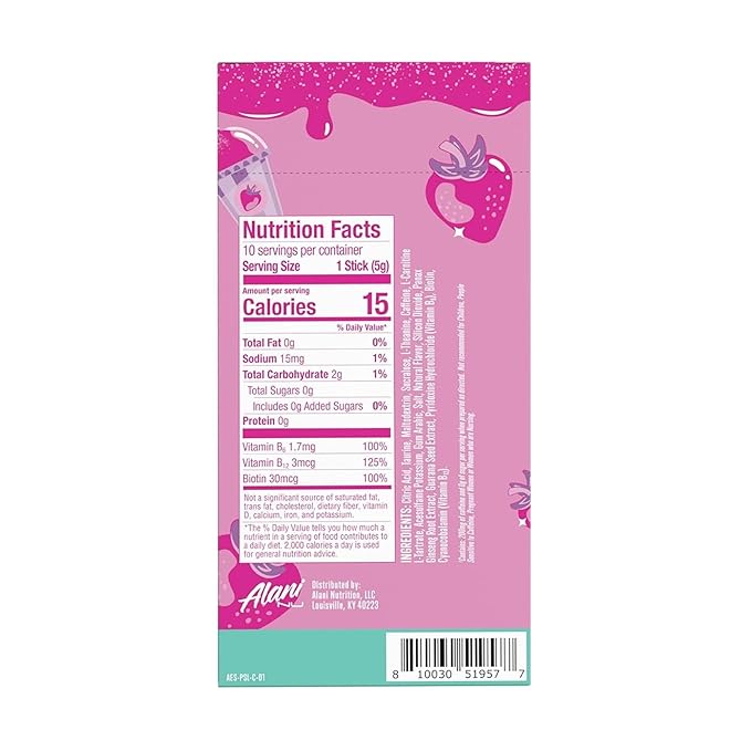 Alani_Nu Energy Drink Mix Variety Pack – 30 Count Instant Powder Sticks Value Pack 200mg Caffeine 0g Sugar 3 Flavors (Orange Kiss Cherry Slush &amp Pink Slush)