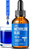 Methylene Blue Drops 1% USP Grade Third Party Lab Tested - USA Made - Formaldehyde Free Increased Absorption Blue Methylene Supreme Supplement for Humans Methane Azul De Metileno Para Humanos (2oz)