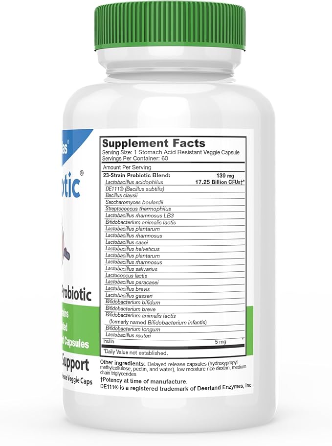 DrFormulas' Best Probiotics for Women &amp Men | Nexabiotic Multi Probiotic with Saccharomyces Boulardii Lactobacillus Acidophilus B. infantis Prebiotic 60 Count Capsules (Not Pearls)