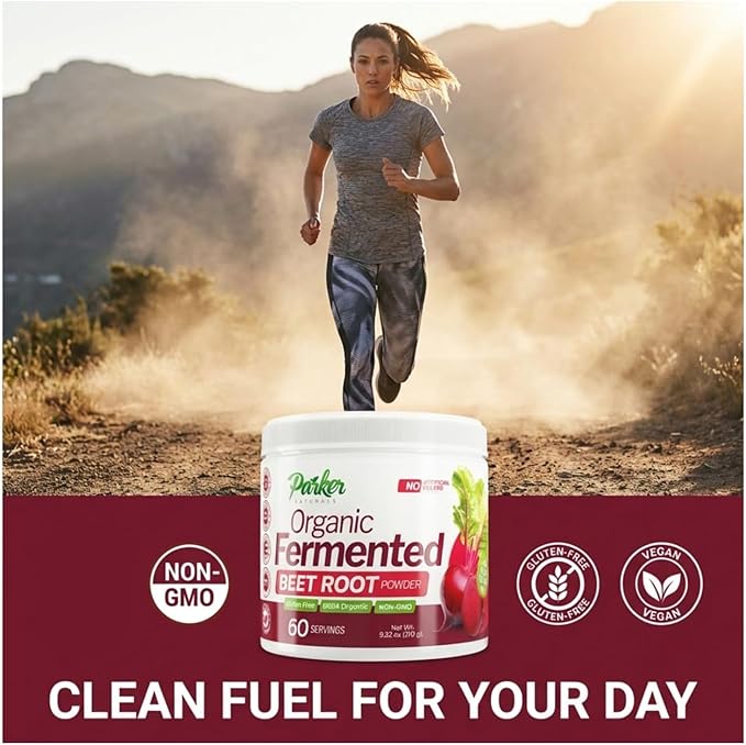 Parker Naturals Organic Fermented Beet Root Powder 9.52 oz Beet Powder Supports Healthy Immune System Gluten Free Non-GMO &amp Vegan Beets Supplements 60 Servings