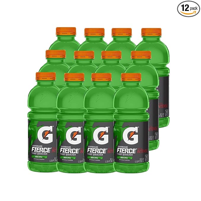 Gatorade Fierce Green Apple 20 Ounce Bottles (Pack of 12)