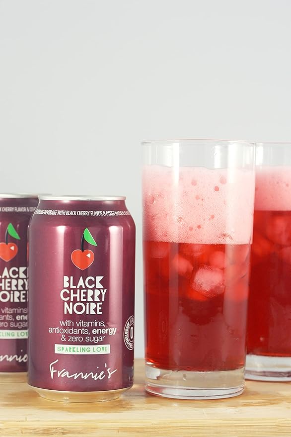 AmishTastes Frannie’s Sparkling Black Cherry Noire Protected With High-Density Foam 12 Oz. (Case of 24)