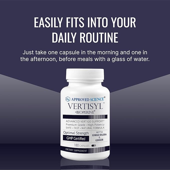Approved Science VertiSyl - Ginkgo Biloba Ginger Vitamin D3 BioPerine - 180 Capsules - Pack of 2