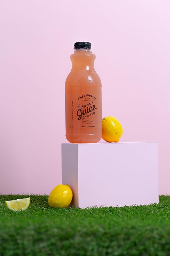 Squeezed Juice Pink Lemonade 100% Juice - 32 FL OZ Multi-Serve Bottle | HPP Pasteurized | Not from Concentrate | Fresh Pressed | California Fruit Juice…