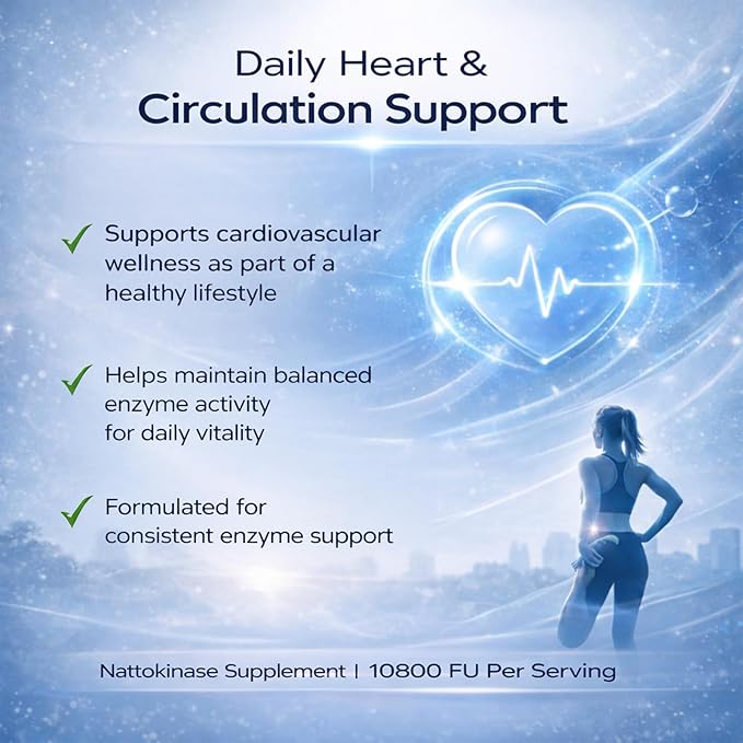 Ultimate Nattokinase Capsules Nattokinase Supplement Organic 10800 FU Per Serving for Heart Health and Daily Wellness Support Vegan Gluten Free 60 Capsules (1)