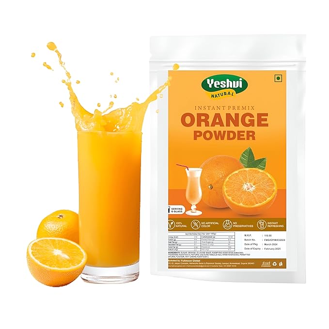 Yeshvi NATURAL Orange &amp Aam panna powder Instant Drink Powder Tangy &amp Sweet Taste Made with Dry Mango &amp Orange Summer Drink Fruit Juice for Adults Each 100g Pack of 2