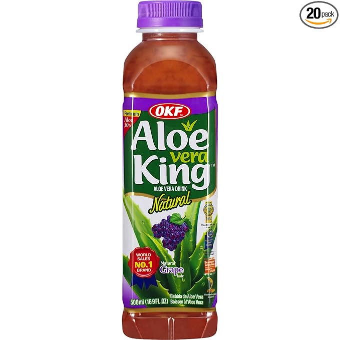 King Aloe Vera King Juice Grape 16.9-Ounce Bottles (Pack of 20)