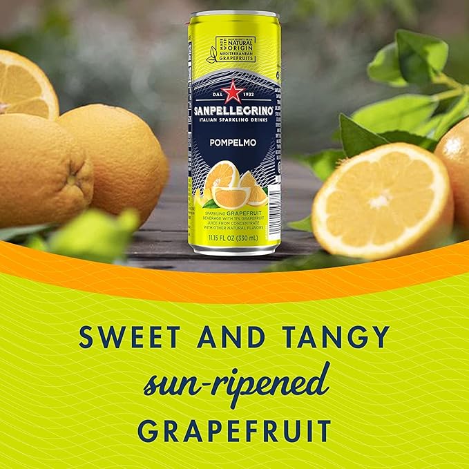 San Pellegrino Sparkling Fruit Beverages Variety Sampler Pack - 11.15 Fl Oz Cans (12 Pack) - In Sanisco Box…