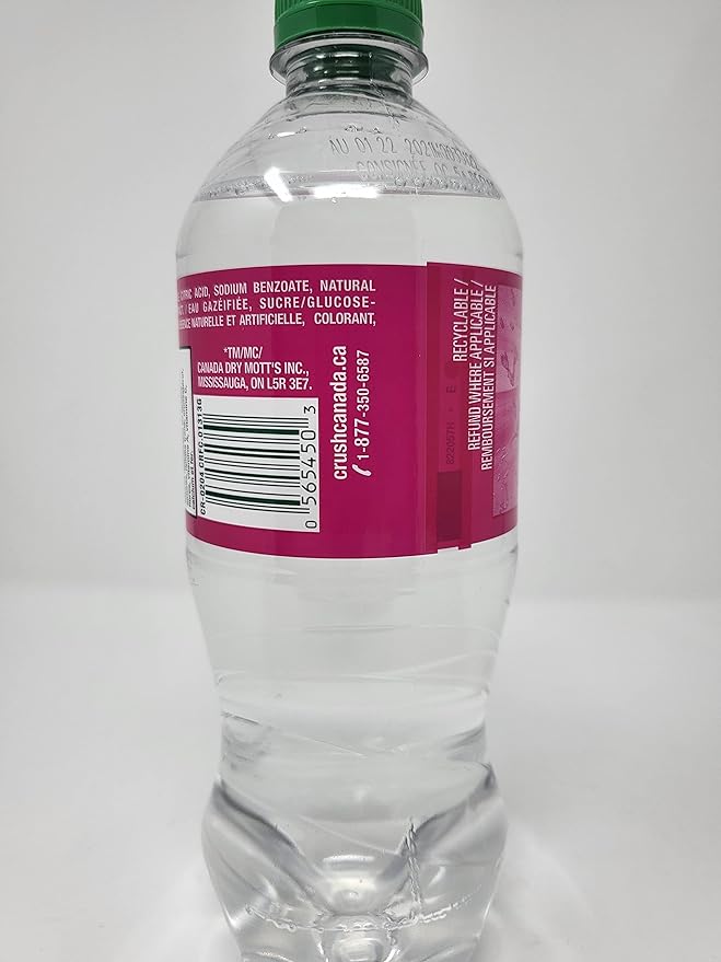 Crush Clear Cream Soda Pop 12 Pack 591ml/20oz Bottles Canada Import