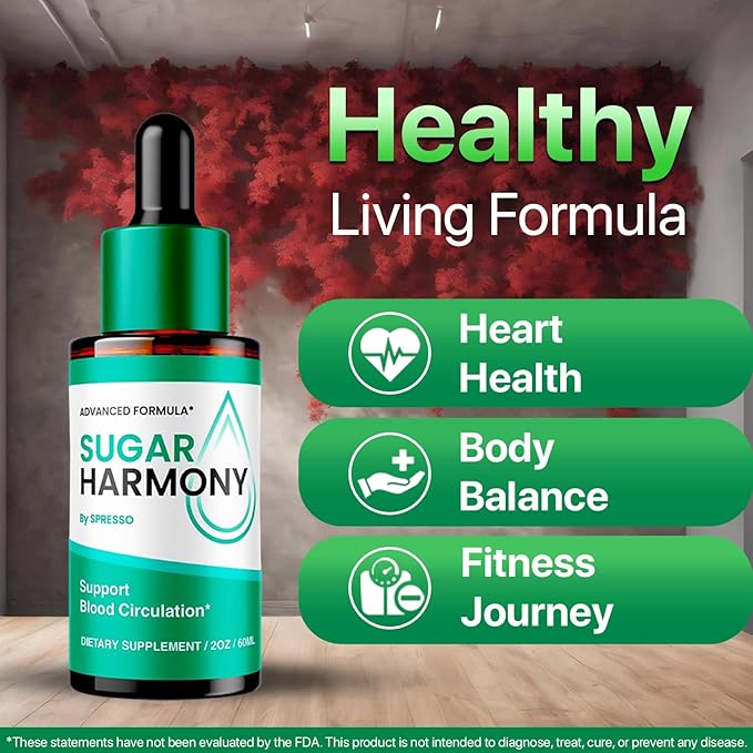 (5 Pack) Sugar Harmony Drops SugarHarmony Liquid Supplement Healthy Circulation Drops Advanced Support Formula for Maximum Strength &amp Stable Levels Sugar Harmony Dropper for Reviews (10 Oz/300m