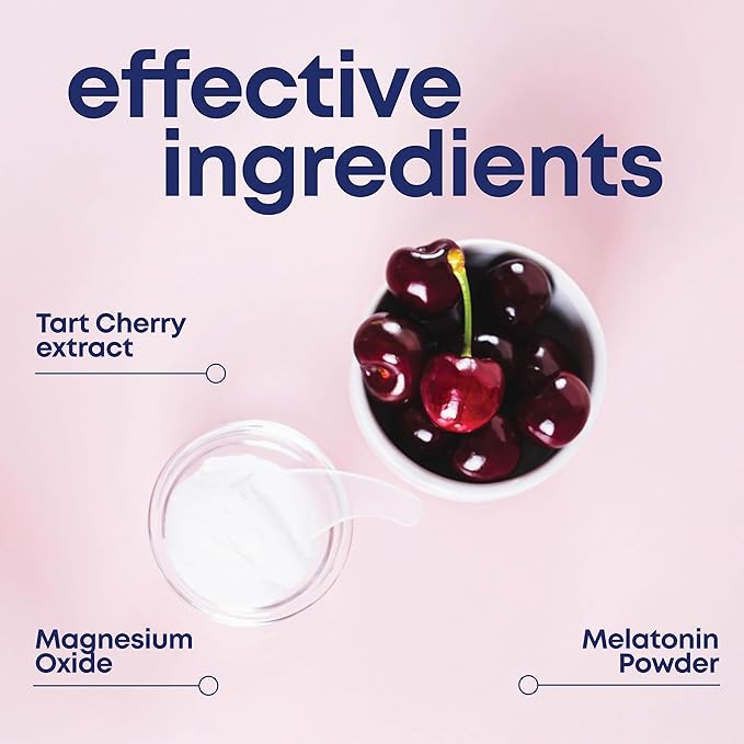 Her Own Sleepy Girl Magnesium Drink Mix Sleep Support Powder with Magnesium Melatonin and Tart Cherry Rest Supplement Mocktail Drink Mix Vegan Gluten Free Tart Cherry Flavor 60 Servings