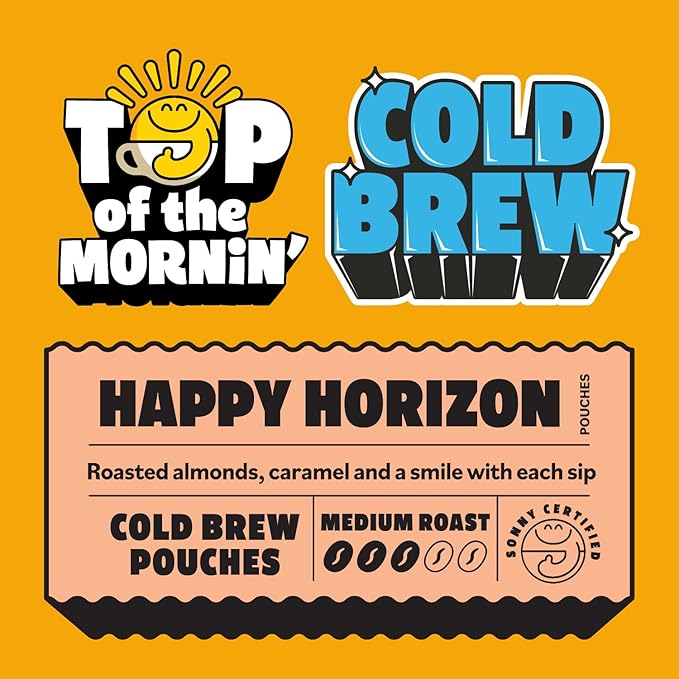 Top of the Mornin' Cold Brew Coffee by JackSepticEye Ethically Sourced Specialty Grade Coffee Individual Cold Brew Packets (1 Count Happy Horizon)