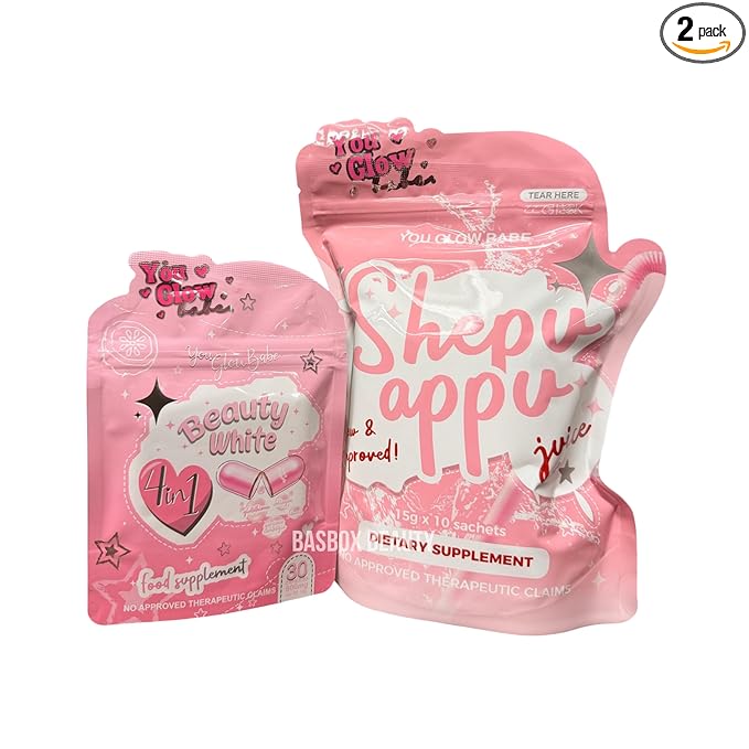 You Glow Babe Shepu Appu Shape Up Juice &amp Beauty White 4 in 1 Caps Bundle