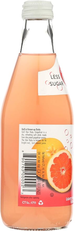 GuS - Grown-up Soda Star Ruby Grapefruit 12 Fluid Ounce (Pack of 12)