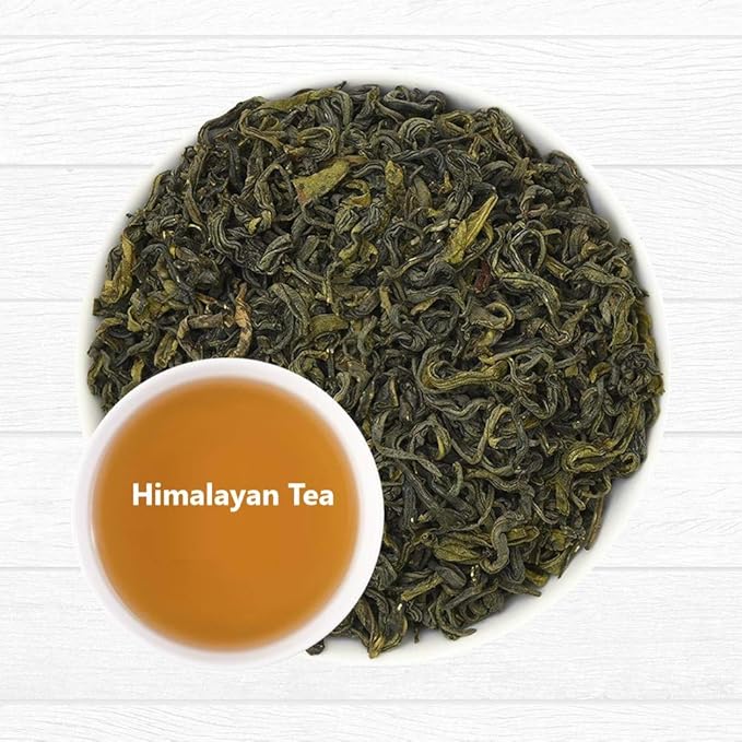 Snow Hill Himalayan Organic Green Tea Leaves of Himalayas Nepal -100% Natural Sun Dried Green Tea POWERFUL ANTI-OXIDANTS Brew Hot Tea Iced Tea or Kombucha Tea Loose Leaf Green Tea