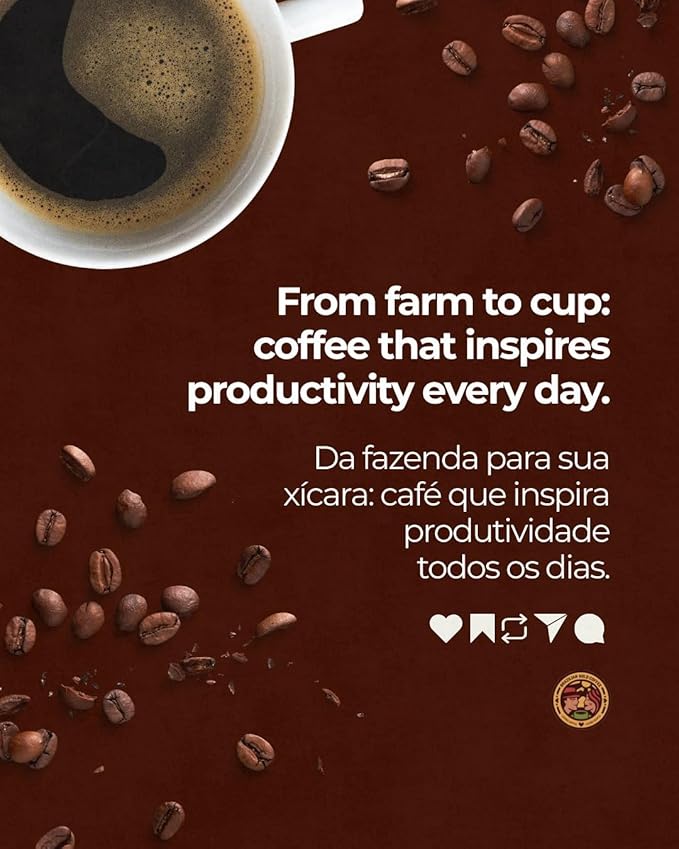 Brazilian Gold Coffee Bossa Nova Gormet Sweet Almonds &amp Red Berries Low Acidity 100% Arabica Coffee Light Roast Ground 12 oz