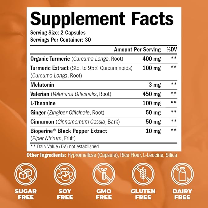 Women's Multivitamin + Turmeric Melatonin Valerian Bundle. Joint Support and Cartilage Comfort Healthy Immune Response and Inflammatory Balance