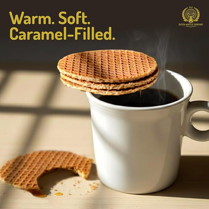 Dutch Waffle Company Cinnamon Stroopwafel Flavored Ground Coffee 12 oz Arabica Coffee with Caramel Brown Sugar &amp Butter Cookie Notes Limited Edition