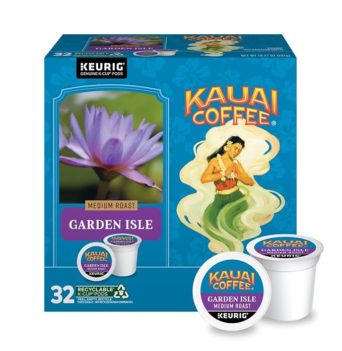 Kauai Coffee Garden Isle Medium Variation 32 Count (Pack of 4)