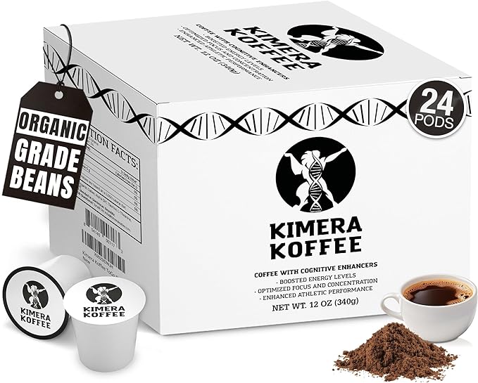 Kimera Koffee Organic Ground Coffee Original Blend Medium Roast infused with Taurine Alpha GPC DMAE and L-theanine