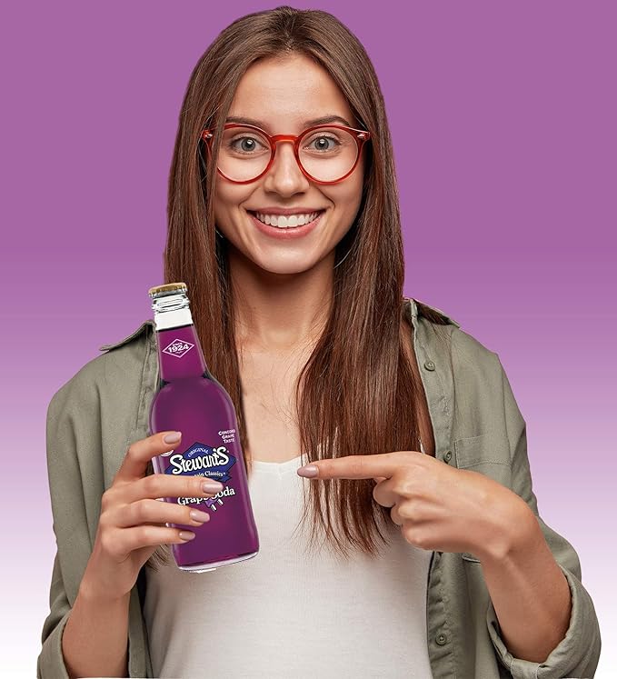 Stewart's Grape Soda 12 fl oz (24 Glass Bottles)