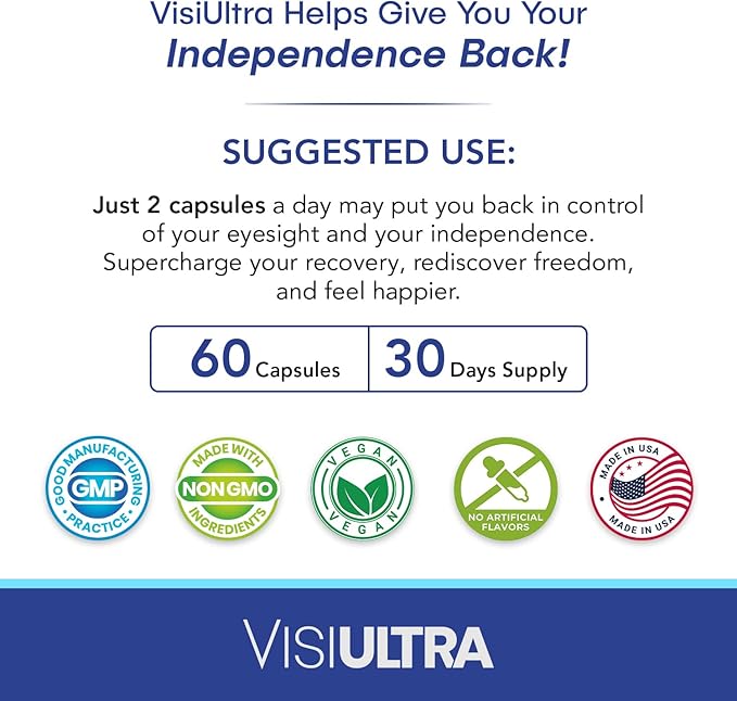 Eye Health Supplement – 14 Essential nutrients for Clear Vision Blue Light Protection and Long-Term Eye Health. Supports Clarity and Eye Wellness. 60 Capsules. (3 Pack)