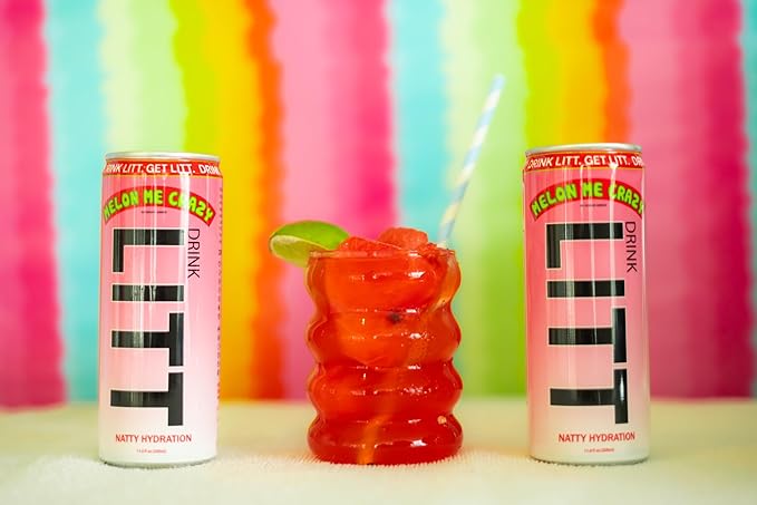 DRINK LITT MELON ME CRAZY | Watermelon | Natty Hydration | Natural Electrolytes | B Vitamins | 11 oz (Pack Of 12)