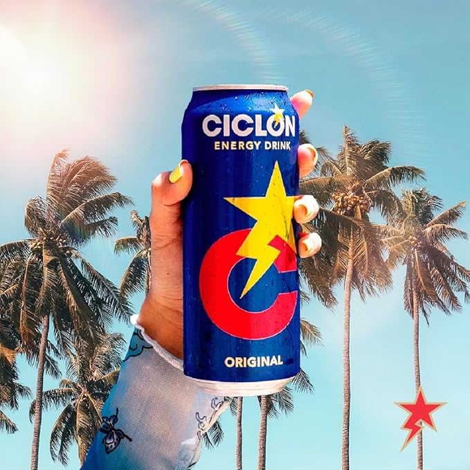 Ciclon Original Energy Drink – 24 Pack 10 fl oz Cans – Smooth Refreshing Taste with 95mg Caffeine B Vitamins &amp Taurine – No Preservatives Premium Energy for Work Study &amp Sports
