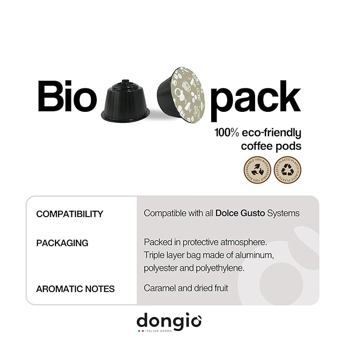 Dongiò Caffè Americano Capsules Compatible with Nescafe Dolce Gusto system 100 Count of Single-Serve Coffee pods (5 Boxes of 20 capsules each) Med-Light Roast | Intensity 6/10