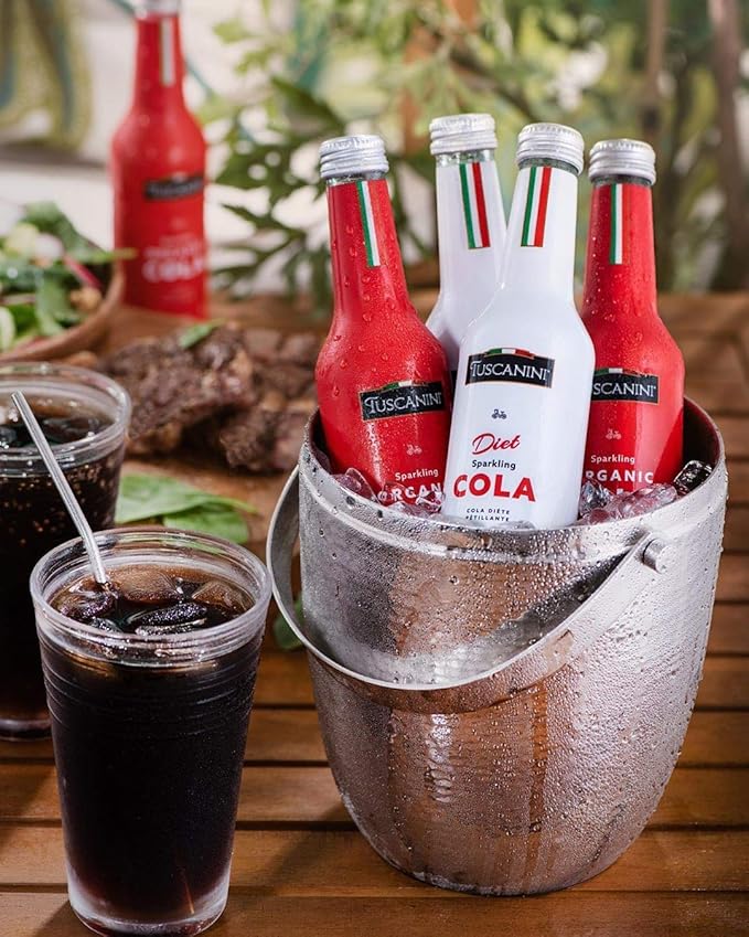 Tuscanini Authentic Organic Cola Soda 9.3oz (6 Pack) Naturally Caffeine Free Elegant Glass Bottle Great Tasting Chemical Free