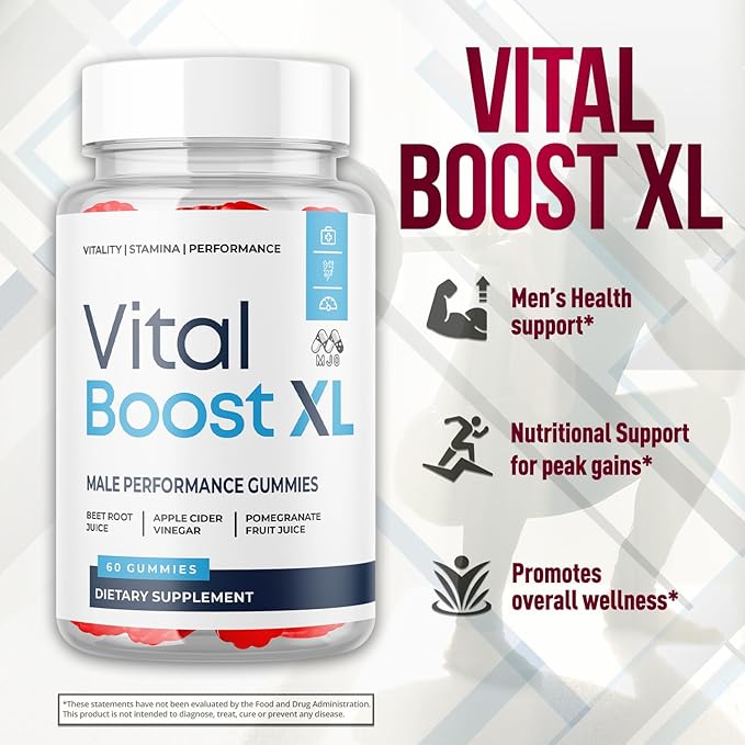(2 Pack) Vital Boost XL Gummies Official VitalBoost X L Gummys for Men with All Natural Ingredients Vital Boost XL Advanced for Wellness Support with Premium Active Lifestyle Vitamins (120 Gummies)