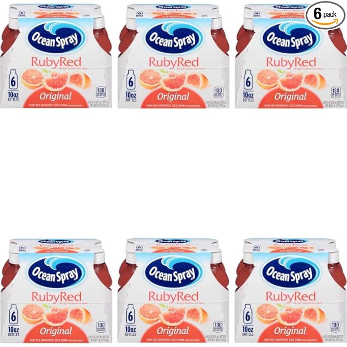 Ocean Spray Fruit Juice Ruby Red Grapefruit 10 Fl Oz 6 Count (6 Pack)