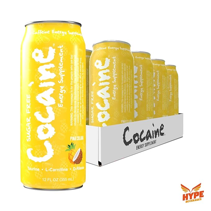 Hype Beverages Official Pre Workout Energy Drink - Sugar Free Healthy 280mg Caffeine Boost L-Carnitine Taurine Vitamins C B6 B12 Antioxidants 12Oz Sparkling Pinacolada (Pack of 12)