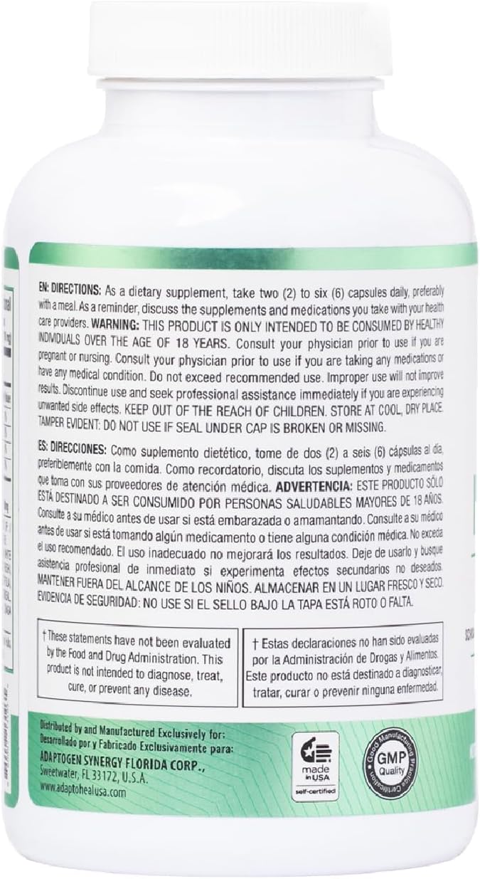 ADAPTOHEAL Immuneheal – Adaptogen Immune System Booster Supplement with Schisandra Chinensis Ginseng and Mushroom Extract (180 Capsules)