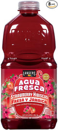 Langers Agua Fresca Fresa y Jamaica (Strawberry Hibiscus) 64 Fl Oz (Pack of 8)