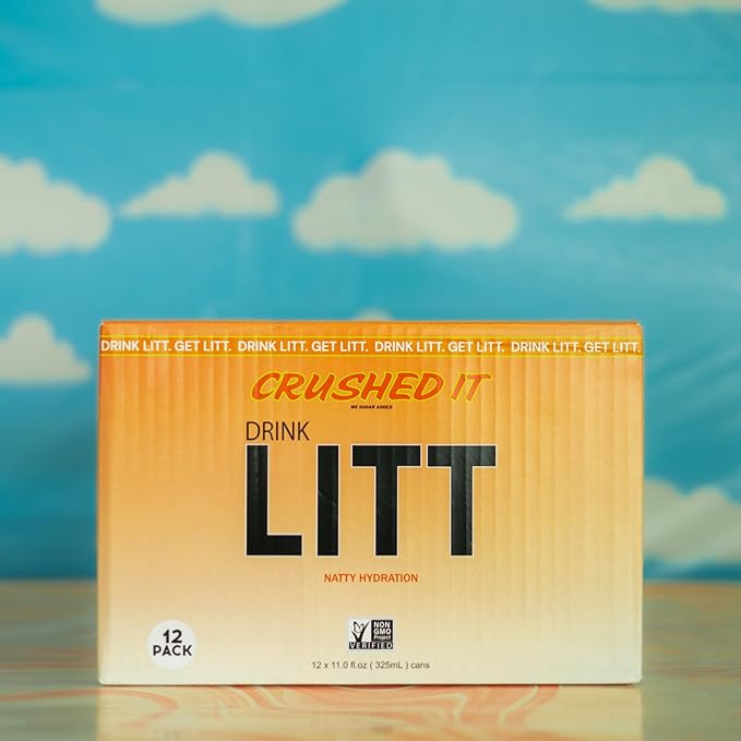 DRINK LITT CRUSHED IT | Orange Creamsicle | Natty Hydration | Natural Electrolytes | B Vitamins | 11 oz (Pack Of 12)