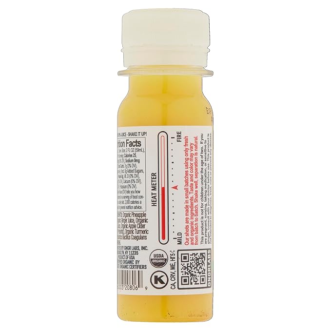 +GNGR Digestive Aid – Organic Ginger Shot with Turmeric &amp Black Pepper. High-Absorption Curcumin with Probiotics for Immune Digestive &amp Gut Health. Cold-Pressed Ginger Shots. 2 fl oz Bottles