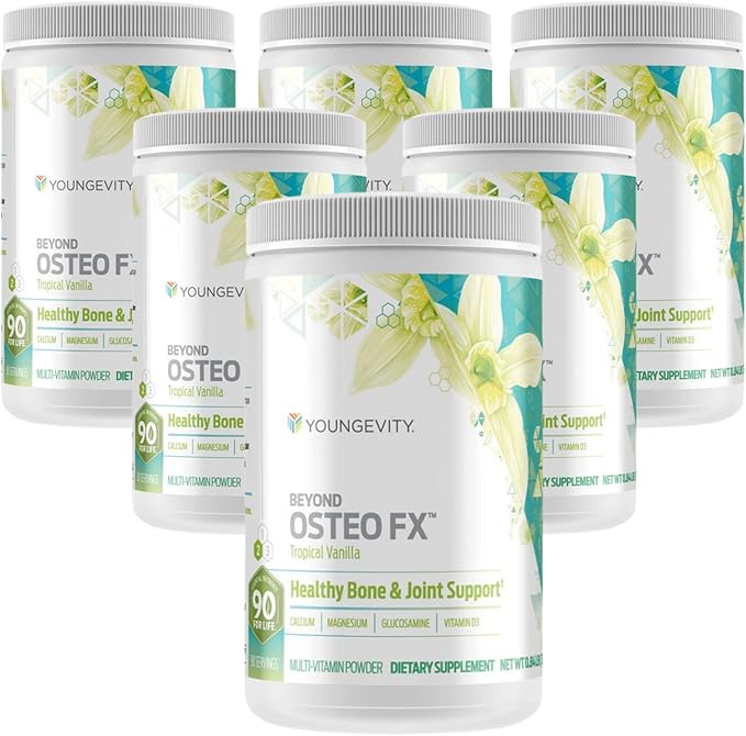 Youngevity Beyond Osteo FX - Tropical Vanilla | Healthy Bone &amp Bone Support | Multi-Vitamin Powder | 6 Canister