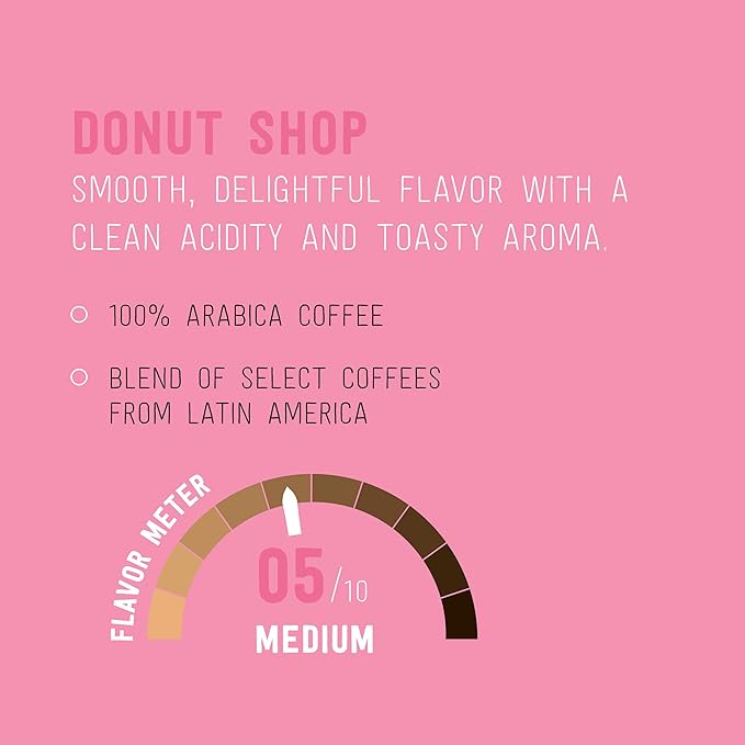 Amazon Brand - Happy Belly Medium Roast Coffee Pods Donut Style Compatible with Keurig 2.0 K-Cup Brewers 100 Count