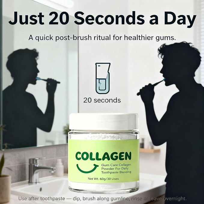 Collagen Powder for Gums Collagens Tooth Powder Smile Strengthening Collagen Powder for Gums and Teeth Hydroxyapatite Toothpaste Care Powders Protect Gum (1)