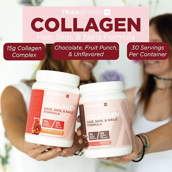 TransformHQ Beauty Collagen (30 Servings) Unflavored - Hair Skin &amp Nails Formula