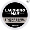 Laughing Man Ethiopia Sidama Keurig Single-Serve K Cup Pods Fair Trade Light Roast Coffee 88Count Ethiopia Sidama 22 Count (Pack of 4)