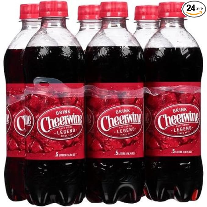 Cheerwine Cherry Soda 16.9 Oz Bottles (24 Bottles)