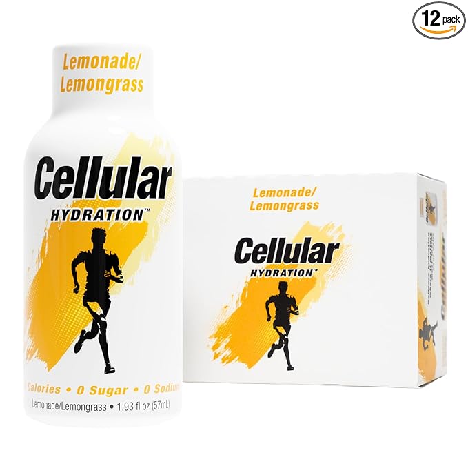 Cellular Hydration Electrolyte Shots 12-Pack – Supports Endurance Muscle Function &amp Workout Recovery – Magnesium Potassium &amp Taurine – Zero Sugar Zero Sodium – Lemonade