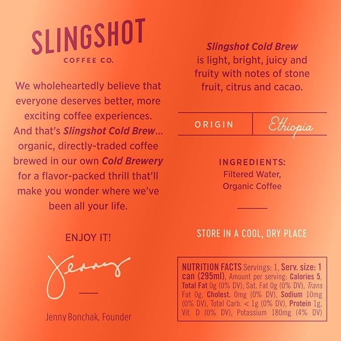 Organic Cold Brew Coffee 12-Pack – Single Origin Ethiopian Unsweetened Black Coffee Clean &amp Bright Flavor 150 mg Natural Caffeine Ready-to-Drink 10 oz Cans