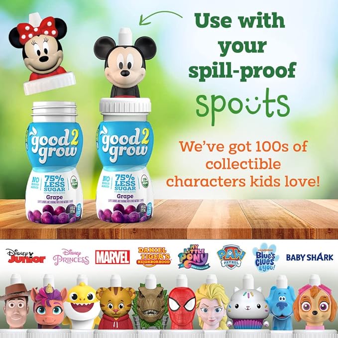good2grow Organic Grape Flavored Juice for Kids - Grape Juice Bottles Bulk 24 Pack Reusable Bottle No Sugar Added - 6 fl oz Pack of 24 (Spill Proof Tops Not Included)