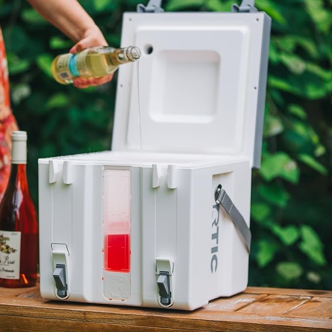 RTIC Halftime Water Cooler 3 Gallon Portable Carrier Container Drink Beverage Dispenser Stackable with 2 Taps Bottleless BPA-Free for Sports Camping BBQ Parties Picnic Pale Pink