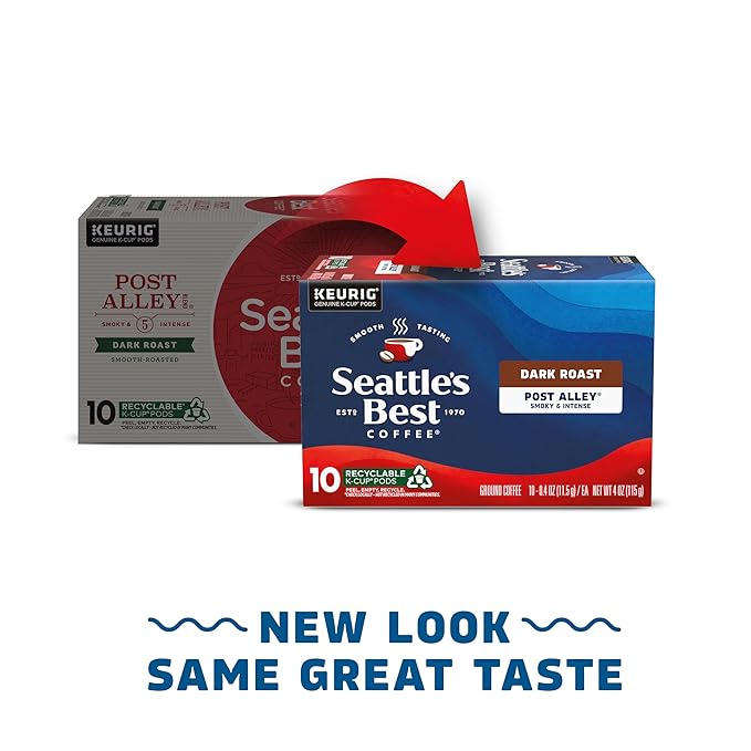 Seattle’s Best Coffee Dark Roast K-Cup Coffee Pods Post Alley 100% Arabica 6 Boxes (60 Pods Total)