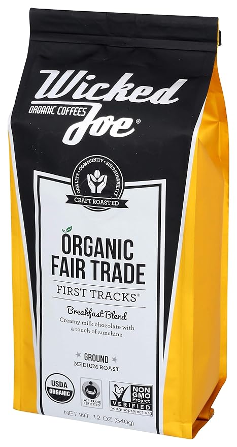 Wicked Joe Coffee Breakfast Blend Ground 12 oz Yellow